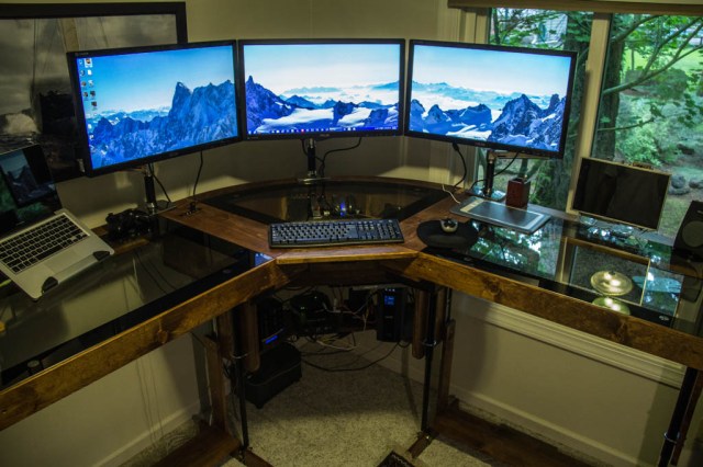 I built my own computer desk with a matching foot rest from scratch. :  r/battlestations