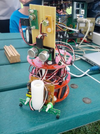 This robot was designed to compete in the Fire Fighting Home Robot Compeition