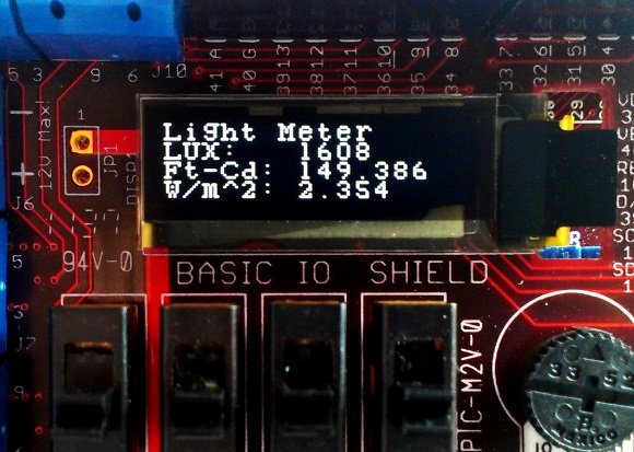 light meter showing LUX value
