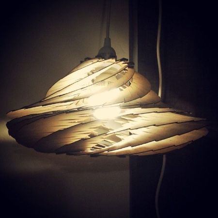 Curved wood lamp
