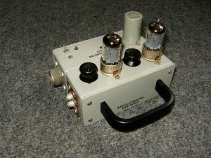 Battery operated portable tube preamp.