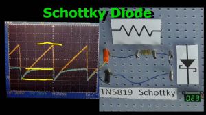 Demonstrating a Schottky diode in an AC and DC circuit.