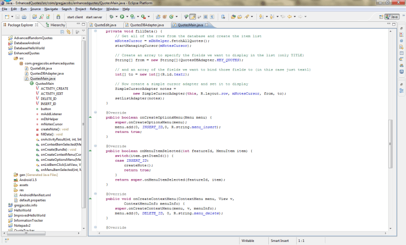 Android Development 101- Part 4:Advanced Database/GUI Code And DDMS ...