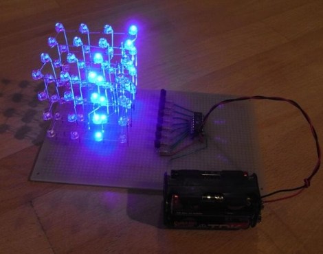 ATtiny Hacks: ATtiny-controlled 4x4x4 LED Cube Has A Unique Design ...