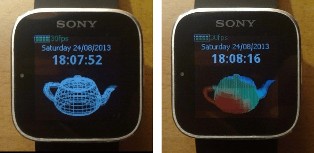 Sony SmartWatch Hack Lets It Tell Time With A Teapot Animation | Hackaday