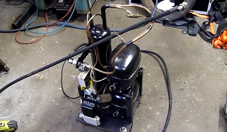 High Pressure Air Compressor Using A Pair Of Refrigeration Compressors Aday - Diy Pressure Washer With Air Compressor