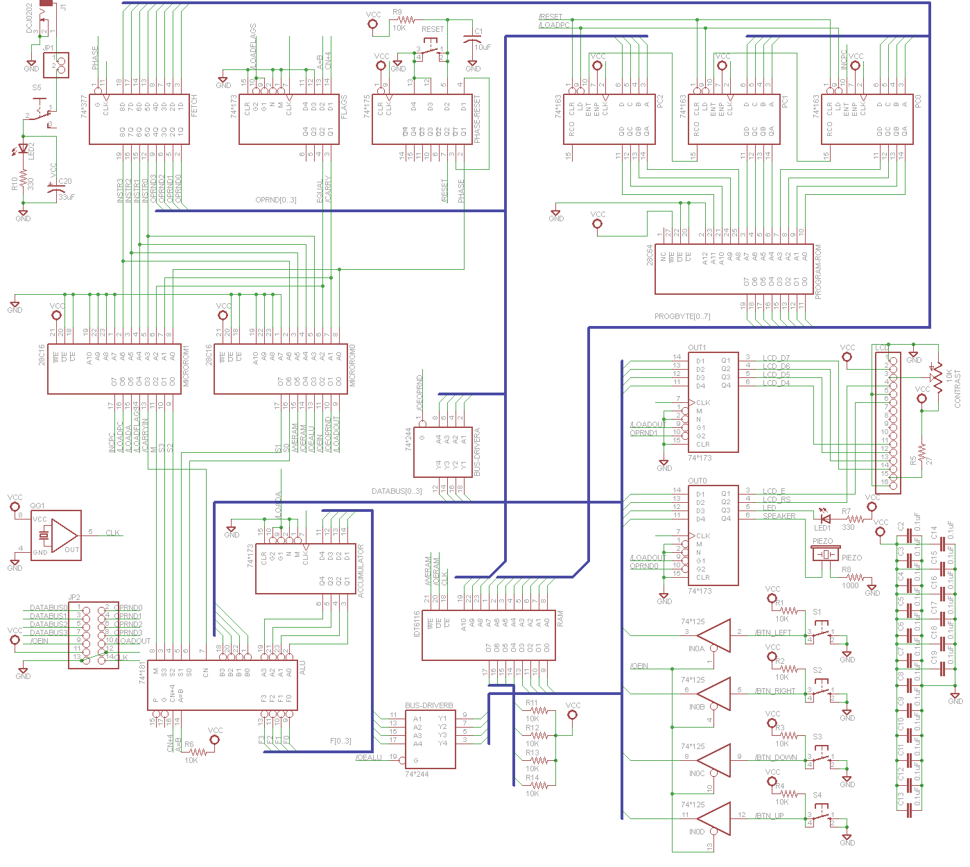 The Nibbler: A 4-bit CPU Built With 7400 Logic | Hackaday