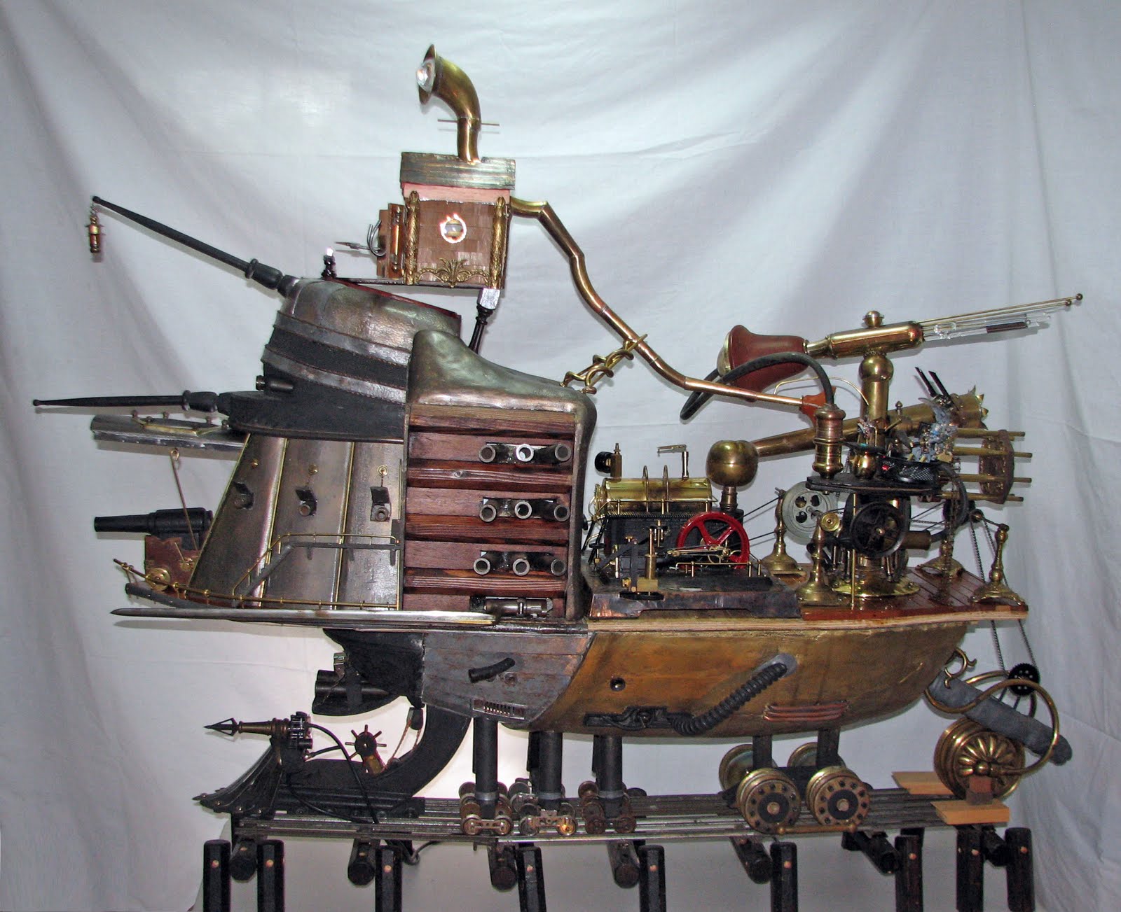 Steampunk Battleship Complete With Steam Engine! | Hackaday