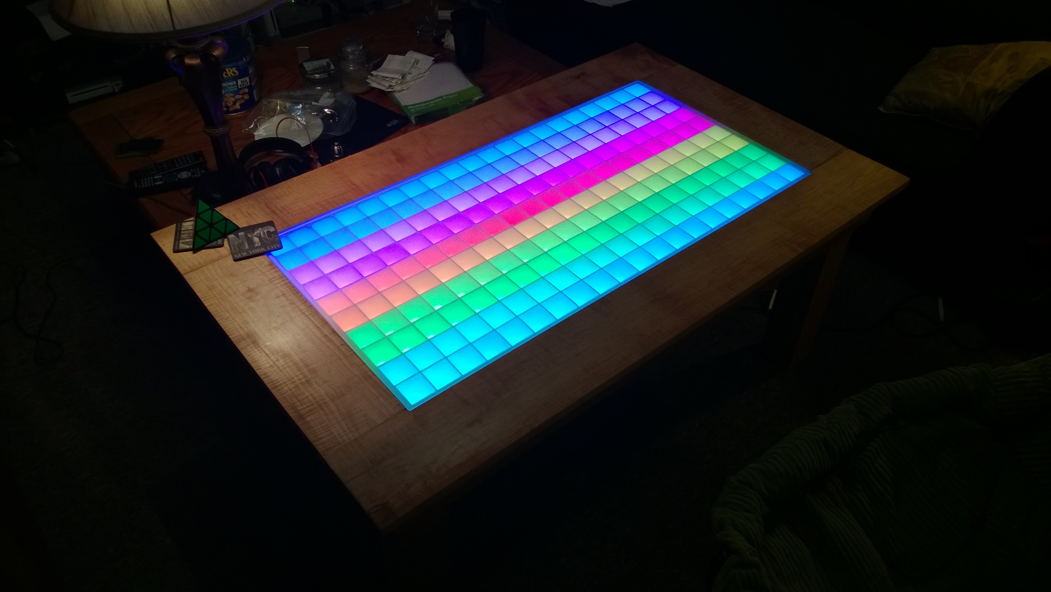 Addressable RGB LED Coffee Table | Hackaday
