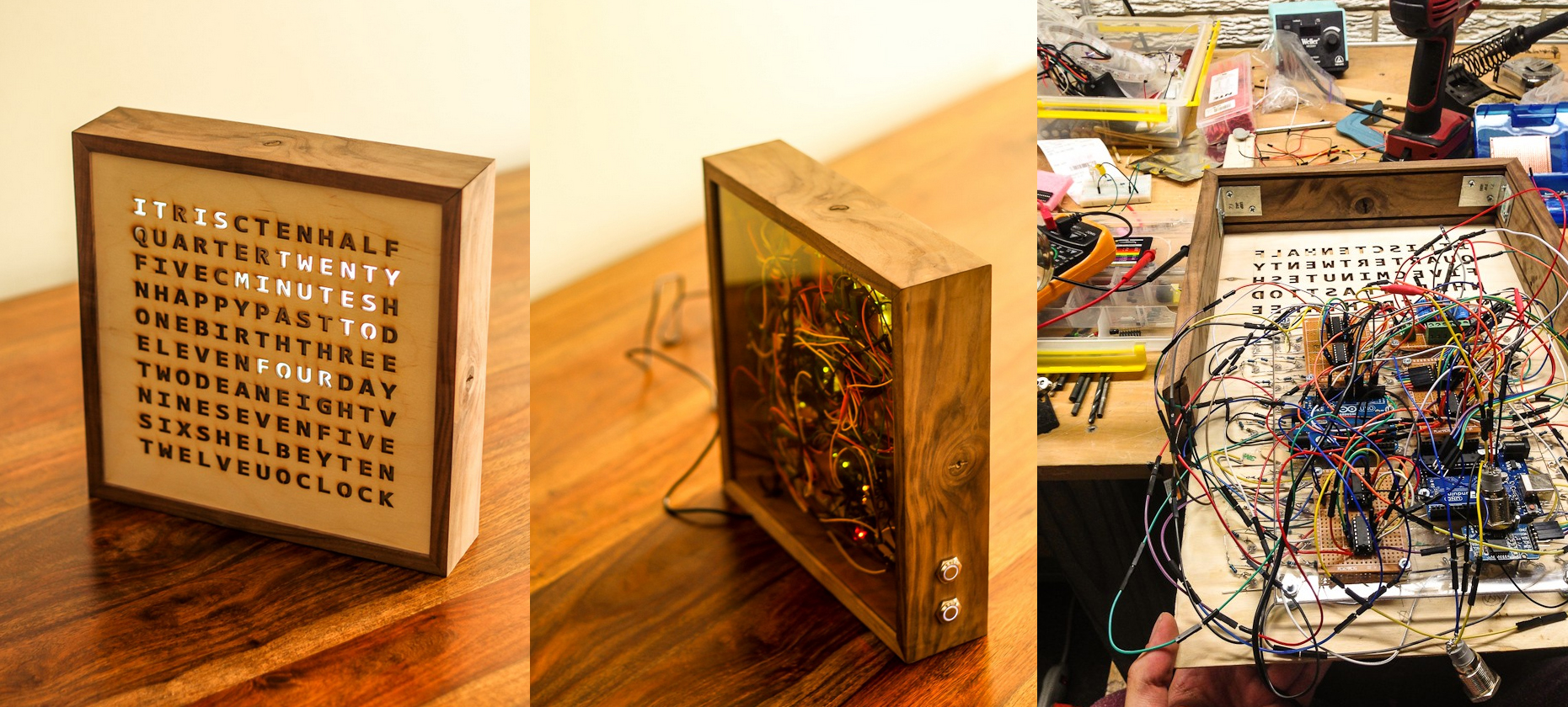 A Laser Cut Word Clock Hackaday