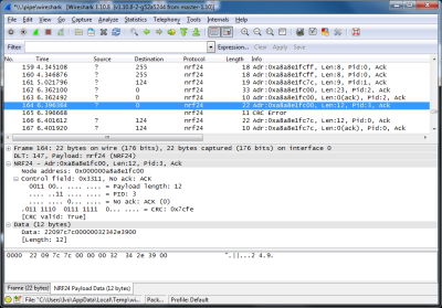 Sniffing NRF24L01+ Traffic With Wireshark | Hackaday