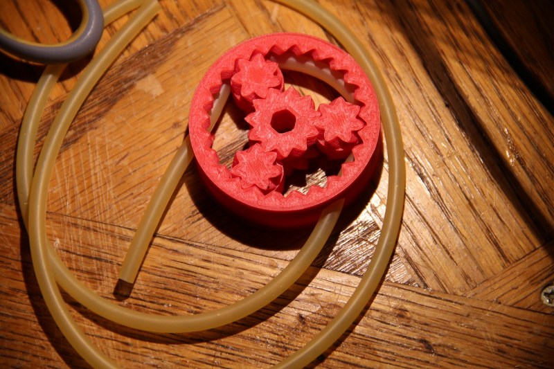 A 3D printed peristaltic pump with tubing