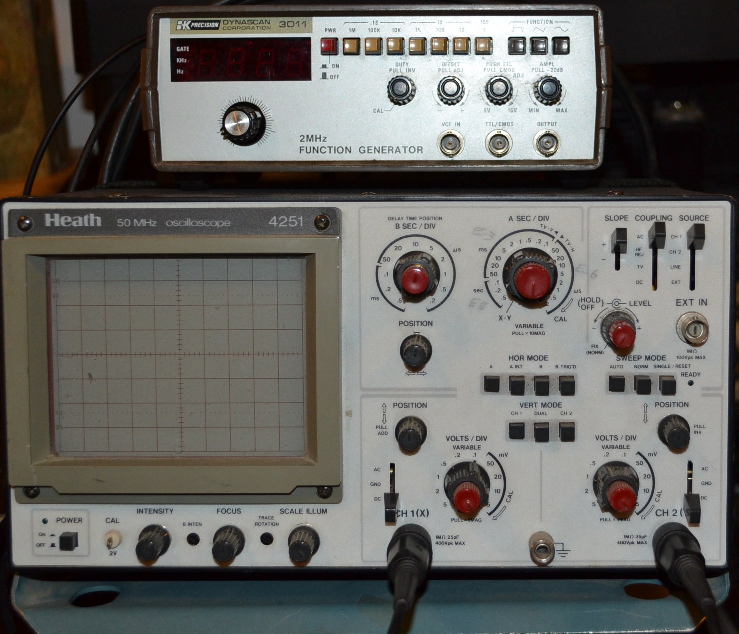 Heath Zenith Scope And BK Function Generator | Hackaday