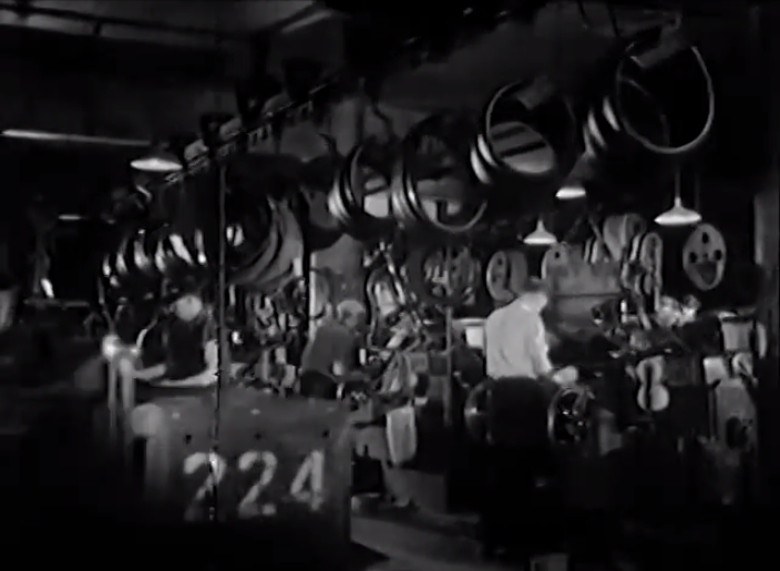 Tire assembly room of the Brunswick Tire Corporation