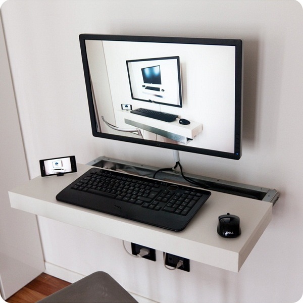 Wall mounted store computer desk ikea