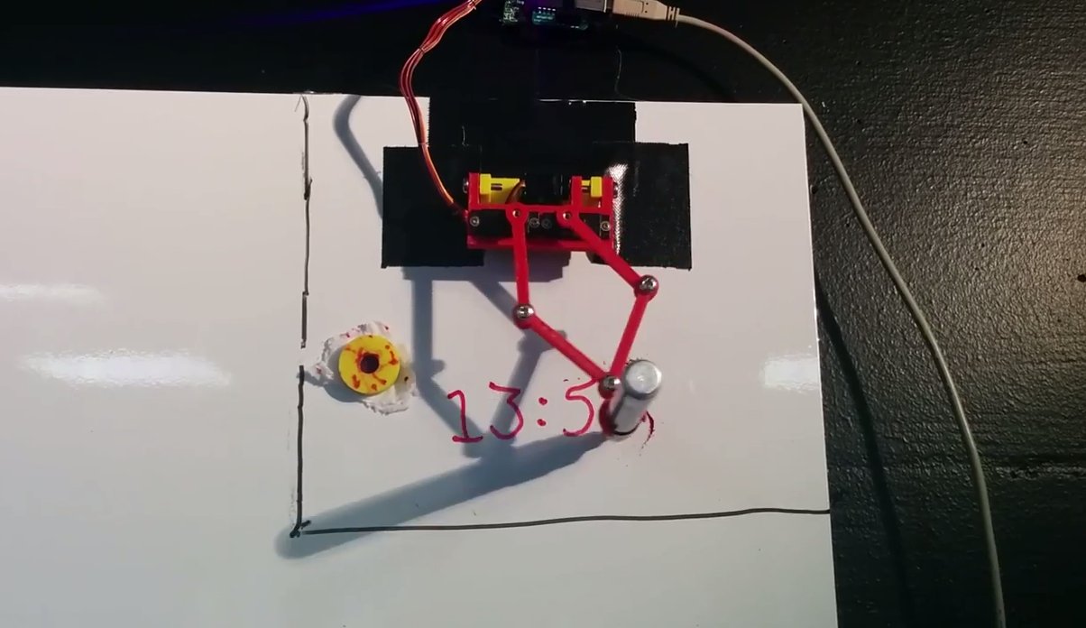 Whiteboard Clock Draws The Time | Hackaday