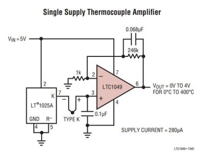 Linear Technology LTC 1049 Low Power Zero-Drift Operational Amplifier with Internal Capacitors