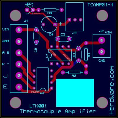 Thermocouple Amplifier PCB