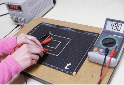 Measuring potential differences. Image from https://physics.ucsd.edu/students/courses/summer2010/physicslabs/SS2101BLLab03.pdf