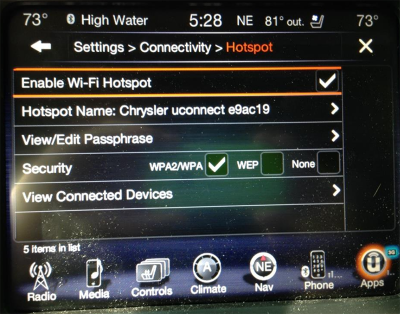 The Jeep Cherokee's WiFi dashboard