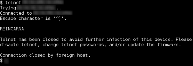 Host closed the connection. Wifatch вирус.