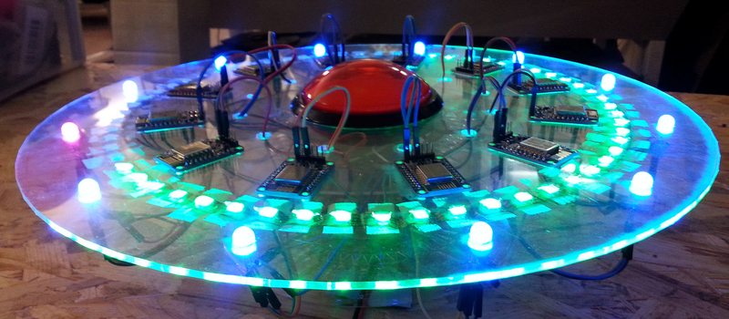 Absurd Clock Uses Twelve ESP8266 Modules | Hackaday
