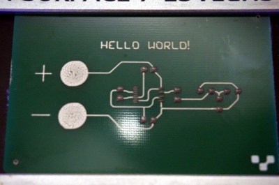The board after the solder paste was placed