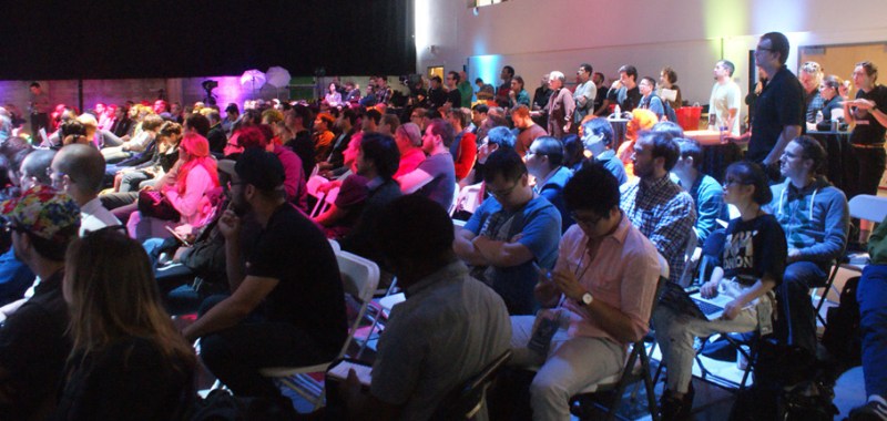 Packed house during the talks