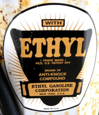 Ethyl Corporation sign on a gasoline pump. Image source: Wikipedia