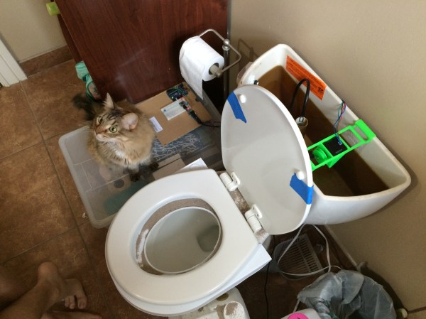 Toilet Automatically Flushes For Your Bathroom Trained Kitty Hackaday
