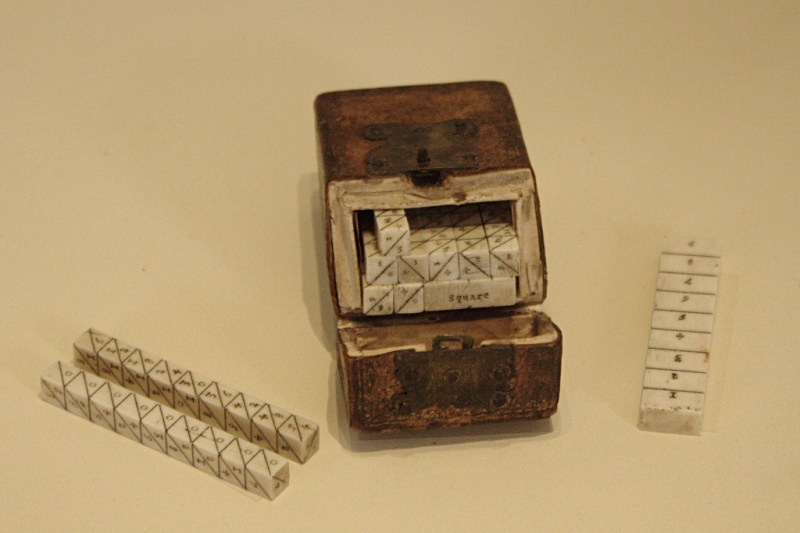 An ivory set of Napier's Bones from around 1650. Image via Marc Kjerland.