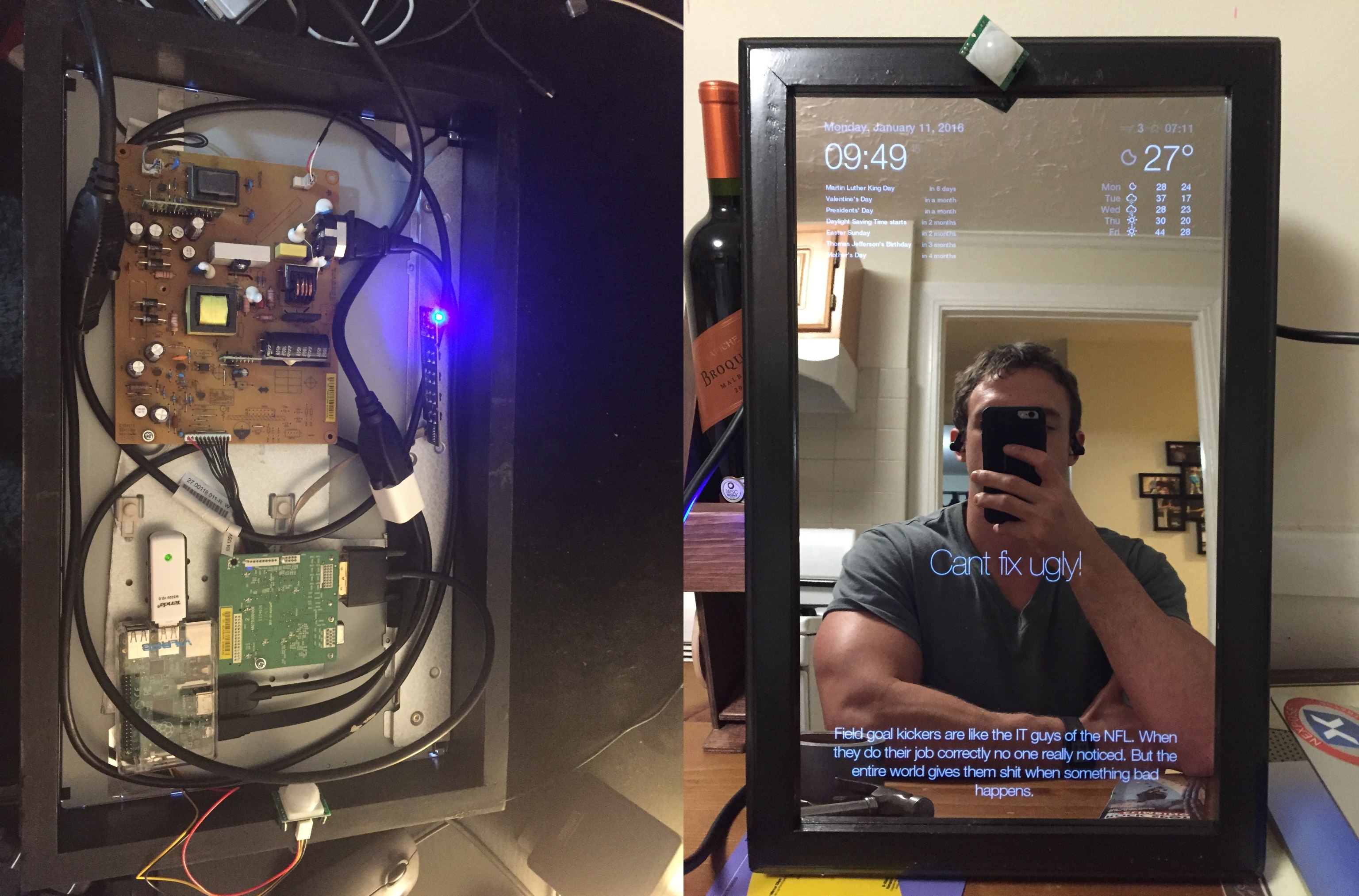 Smart Mirror Notices You And Turns On