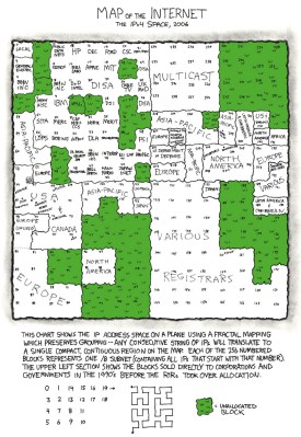 IPv4 addresses shown in a space-filling curve by xkcd CC-BY-NC