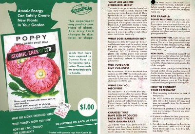 Seeds advertised as "Atomic Energized" [Source]