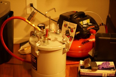 Alternative pressure casting set-up.