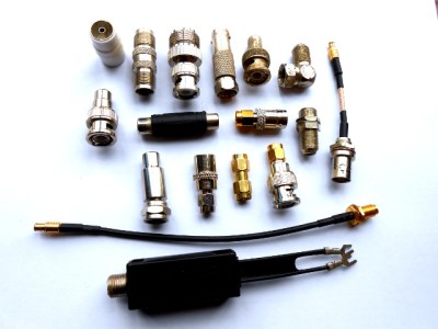 Just a selection from the author's unholy assortment of adaptors.