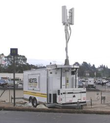 A Nextel COW parked outside the 2005 Rose Bowl. Image via Wikipedia