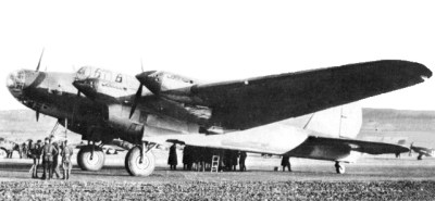 The Petlyakov Pe-8, a havy bomber used by the Soviet air forces in World War II.