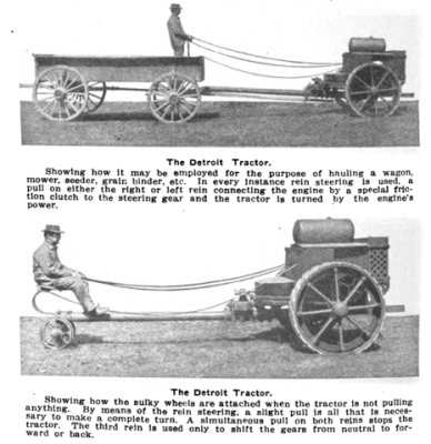 An advertisement for the Detroit Tractor Company in the Automobile Trade Journal, July 1913. Public domain, via Wikimedia Commons