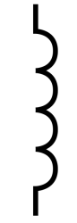 Inductor symbol. Public domain, via Wikimedia Commons.