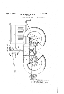 US Patent US2197248A, 1937. The Bonham brothers' Power Horse tractor. Via Google Patents.