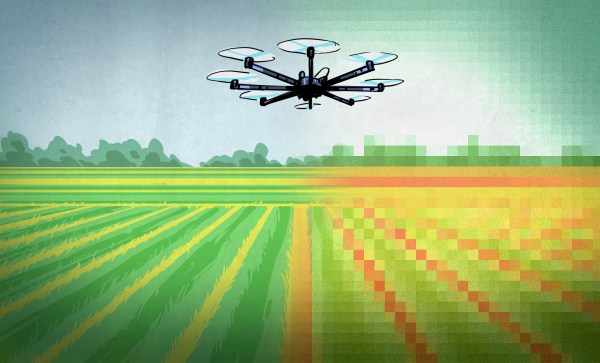 Drone over a wheat field