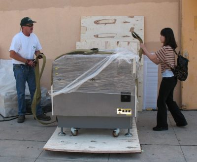 Null Space Labs gets a laser cutter - no doors or stairs for this thing!