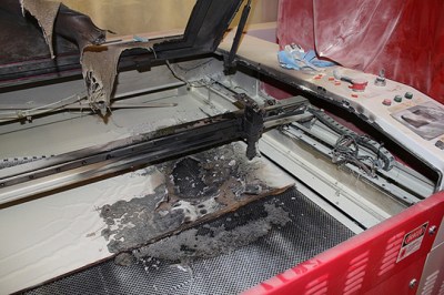 Unattended laser cutter fire [source: Arcbotics]