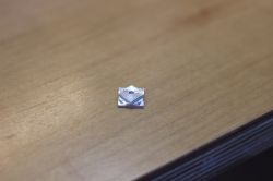A circle diamond square test piece off the Othermill. It is 1cm x 1cm. 