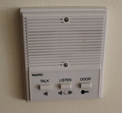 A typical buzzer for an apartment complex.