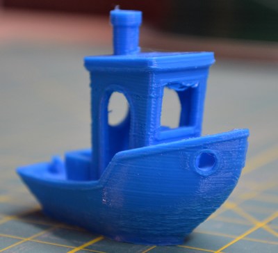 The 3D Benchy. With this print, the printer demonstrated issues in cooling the filament and overhangs.