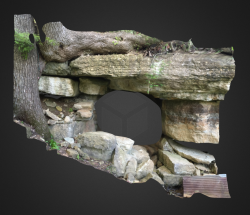 The 3D scan of a small cave near Louisville (source: [caver.adam's] Sketchfab repository)