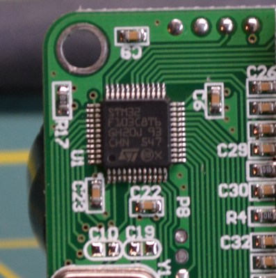 The brains of the entire printer, an STM32F103 microcontroller. 32-bit 3D printers have finally arrived.