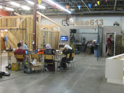 Make613's space with makers working away